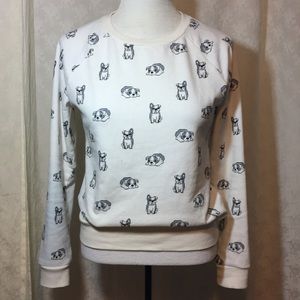 Forever 21 Puppy Print Sweatshirt EUC